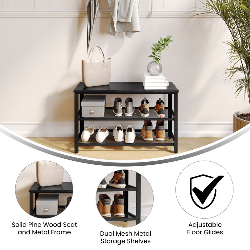 Metal entryway bench discount